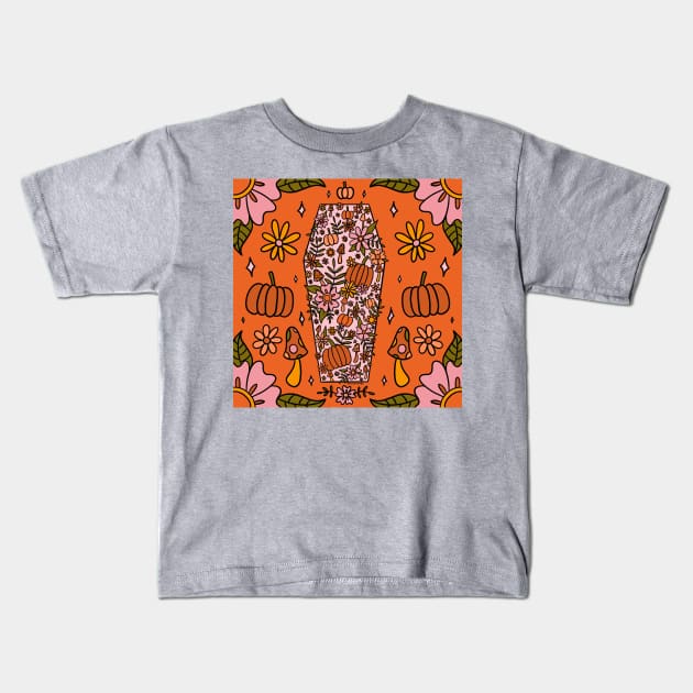 Fall Coffin Kids T-Shirt by Doodle by Meg